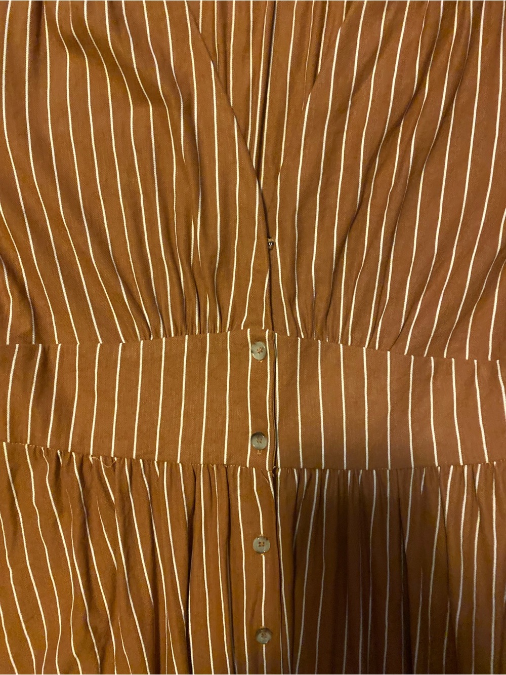 By Together Brown Striped Button-Front Midi Dress - Picture 4 of 7